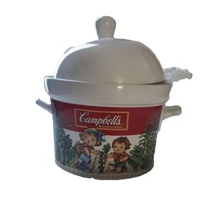Vintage 1993 Campbell's Soup Collectible Soup Tureen With Lid And Ladle